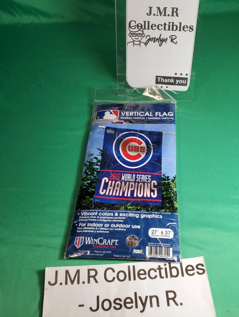 Chicago Cubs 2016 World Series Champs 27×37 Vertical Banner